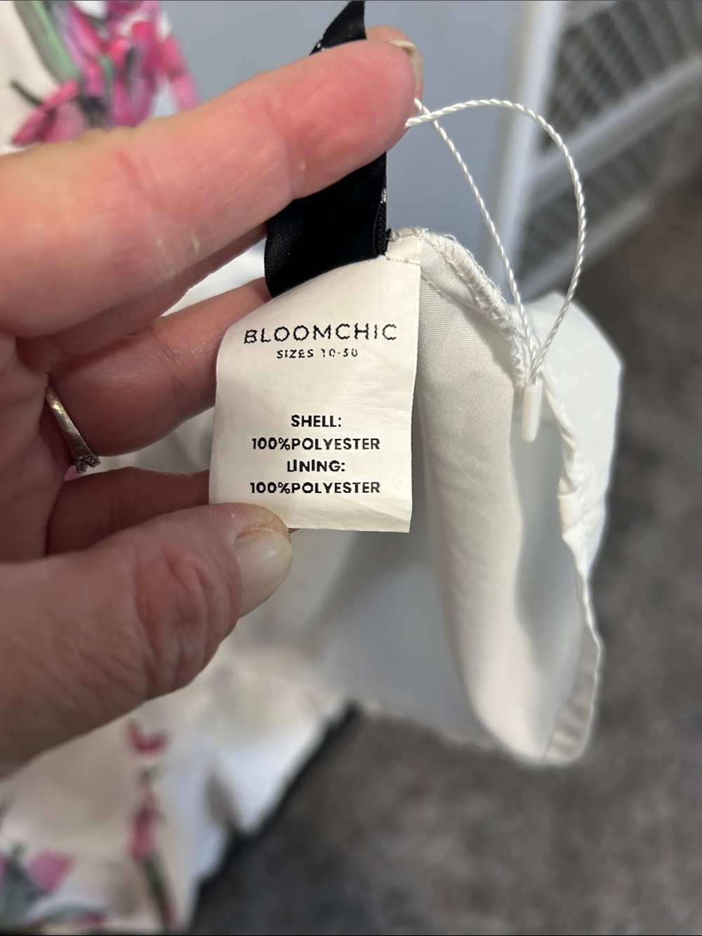 BloomChic White Dress with Pink Floral Detail - Picture 6 of 7